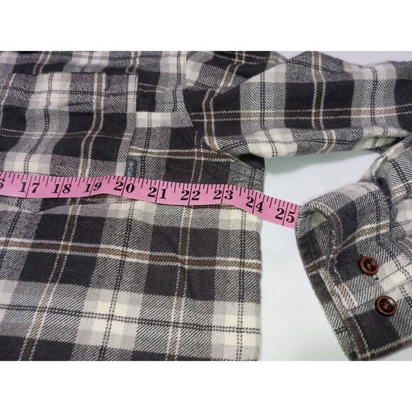 Columbia: Gray Plaid Long-Sleeve Button Down Flannel Shirt, Men's Size L - Picture 4 of 5